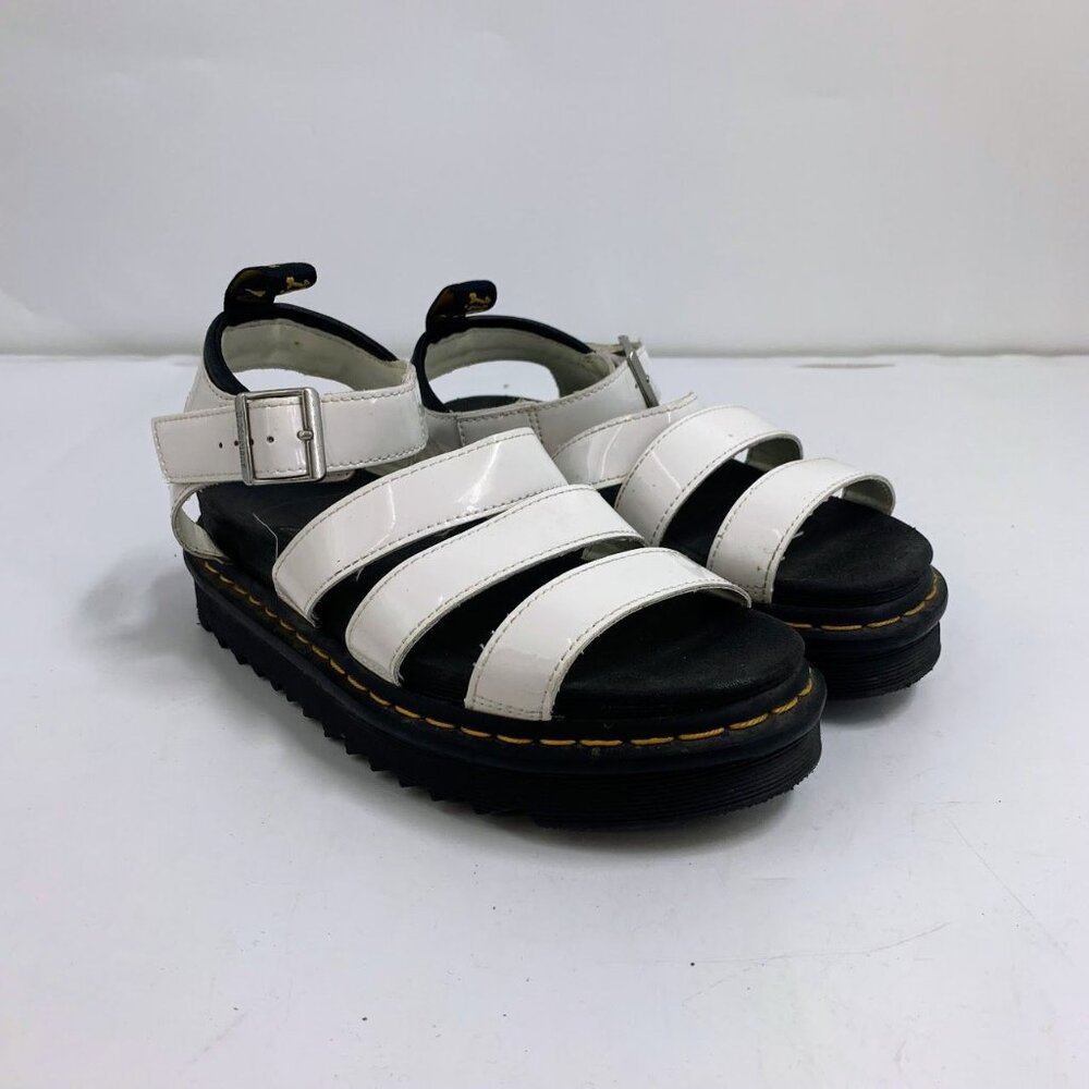 Dr. Martens Women's Blaire Patent Leather Buckle Platform Hydro Sandal‎ Size 8